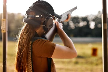 girl shooting with a defective product