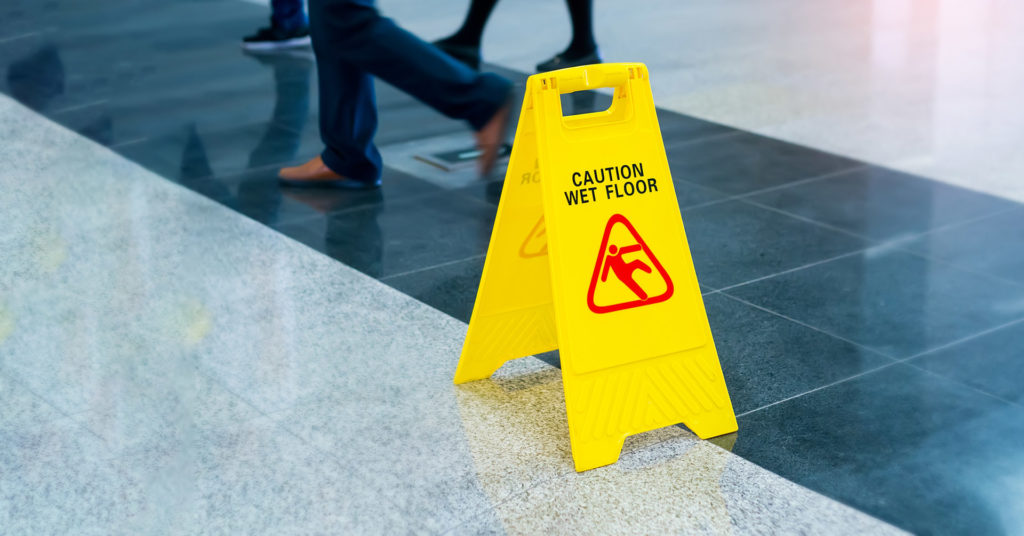 slip and fall warning sign